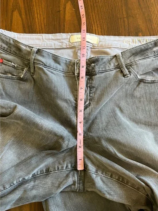 Slink Curvy Jeans Gray Skinny Distressed Ripped Knee Stretch High Rise Jegging14 - Picture 8 of 9